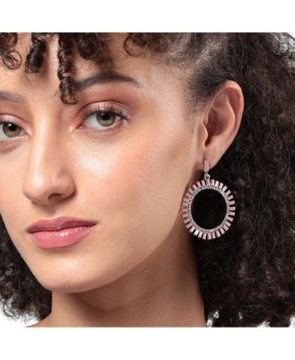 Circular Crystal Drop Earrings