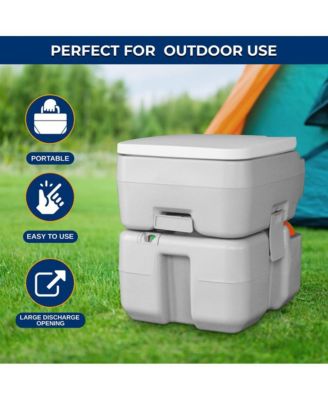 Portable Outdoor Toilet With 5.3 Gal Tank & Easy Clean Flush