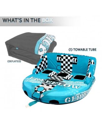 Inflatable Towable Tube With Front & Back Tow Points - 3-Person Capacity