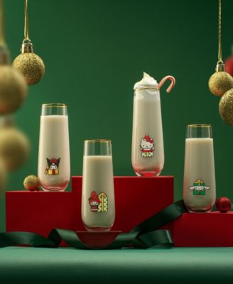 Hello Kitty and Friends Holiday Stemless Flutes, Set of 4