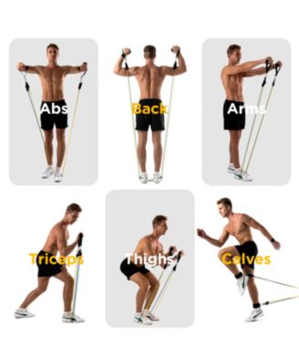 Resistance Exercise Bands Set Up to 150lb with Door Anchor and Handles