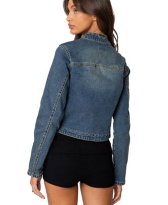Women's Double Buckle Denim Jacket