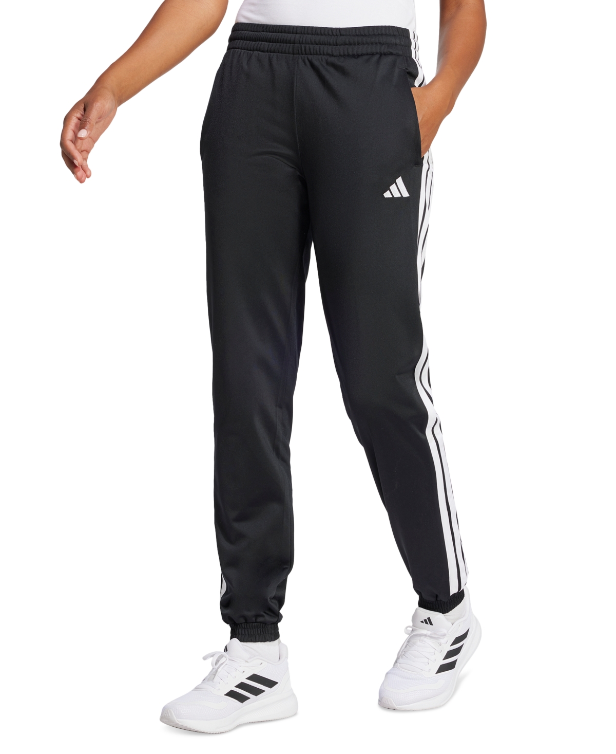 Adidas Originals 3-stripes Stretch Cotton Leggings In Black,white