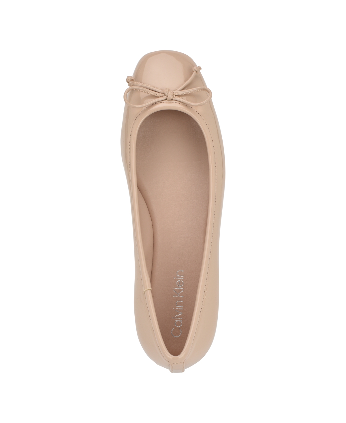 Calvin Klein Women's Bronte Square Toe Ballet Flats In Light Natural Patent