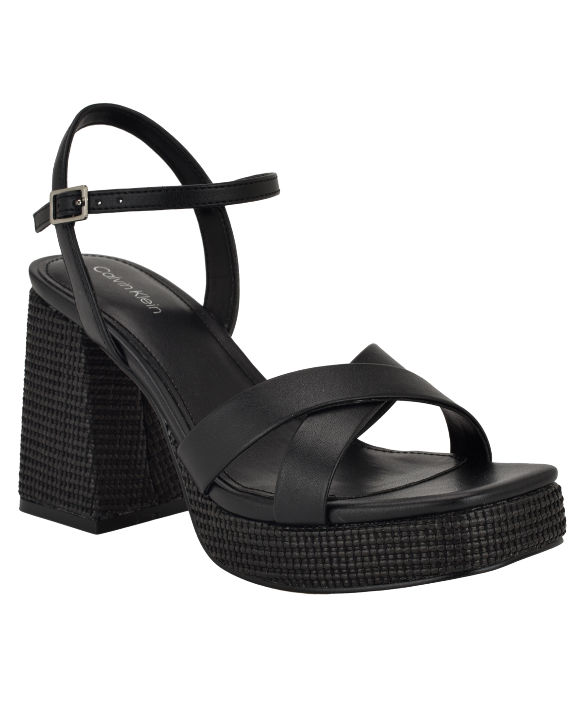 Calvin Klein Women's Drancy Platform Block Heel Sandals In Black