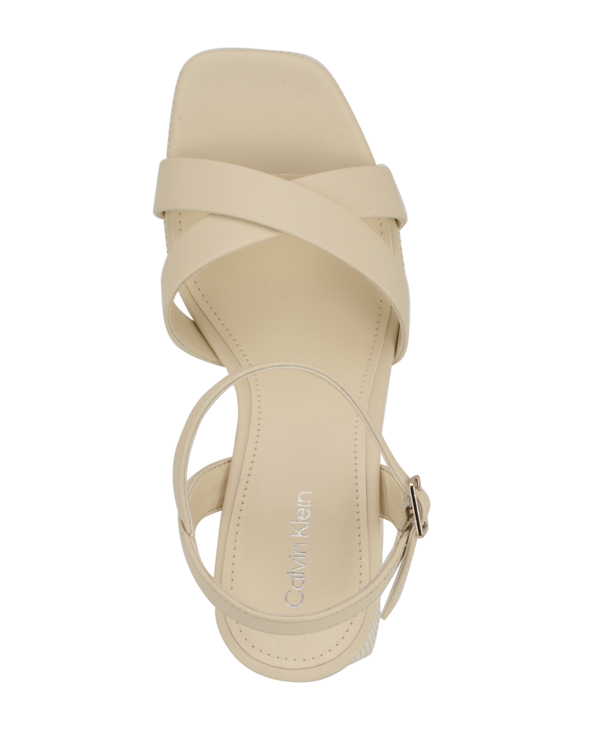 Calvin Klein Women's Drancy Platform Block Heel Sandals In Ivory