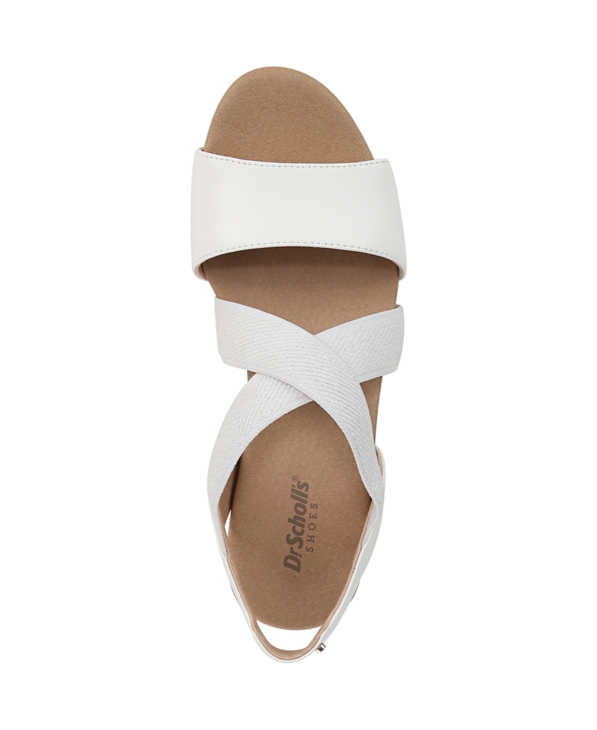 Shop Dr. Scholl's Women's Just Cute Strappy Wedge Sandals In White Faux Leather