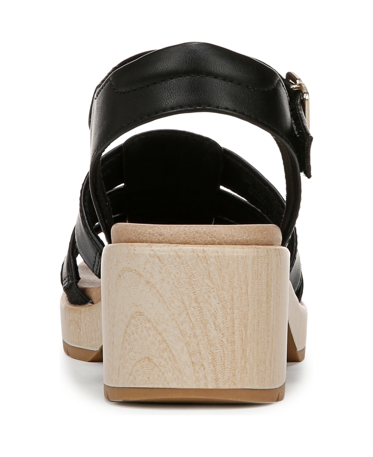 Shop Dr. Scholl's Women's Oh Kay Block Heel Dress Sandals In Black Faux Leather
