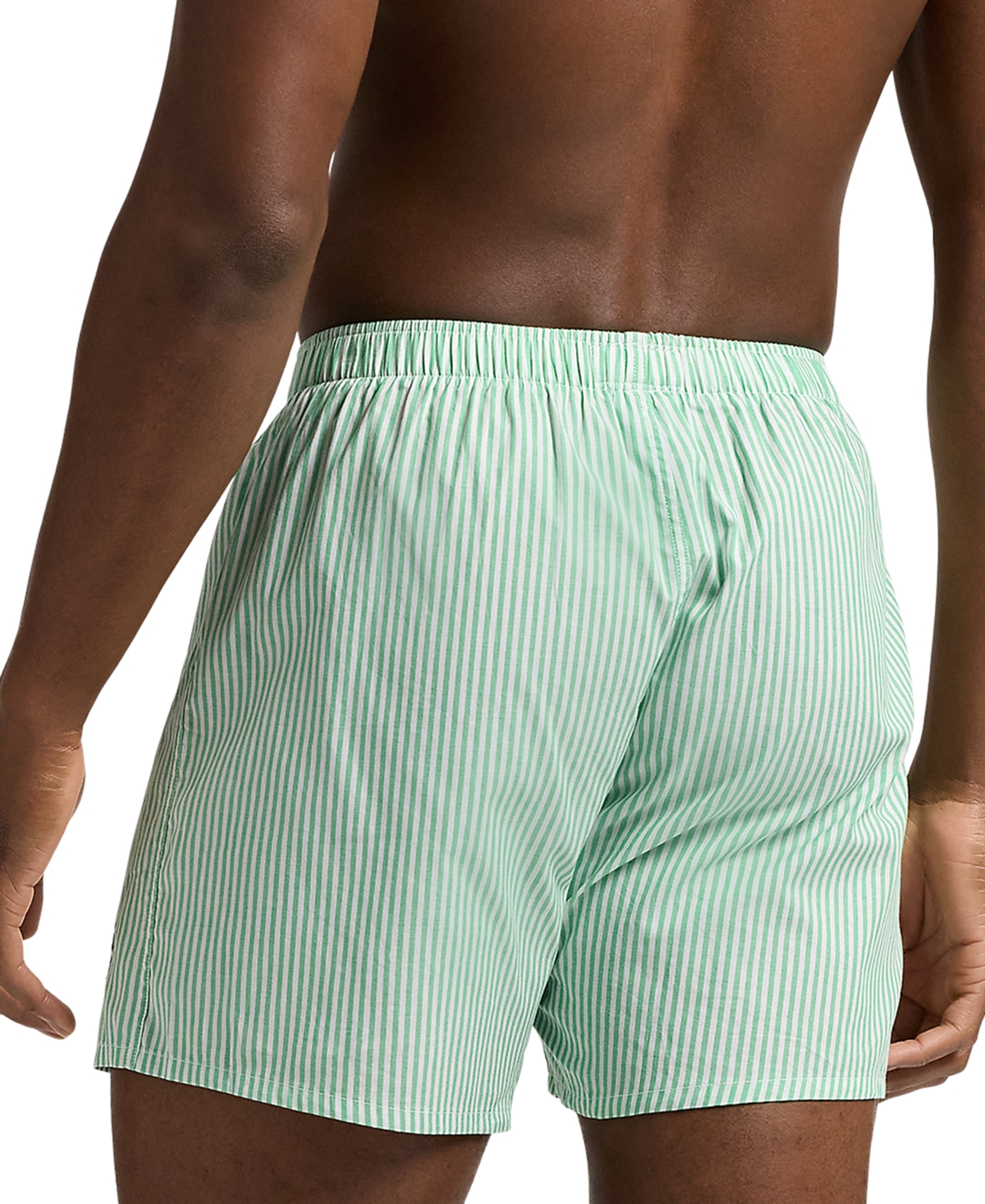 Polo Ralph Lauren Men's Woven Boxer Shorts In Golf Green Tick Stripe