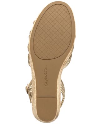 Women's Vanaa Buckles Wedge Sandals, Exclusively at Macy's