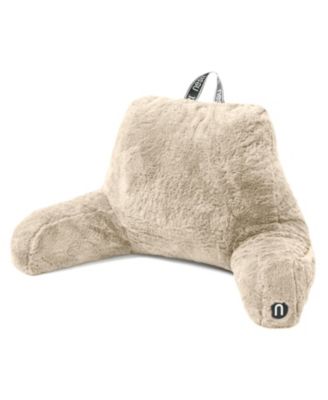 Faux Fur Supportive Backrest Reading Pillow for Adults & Kids - Blue