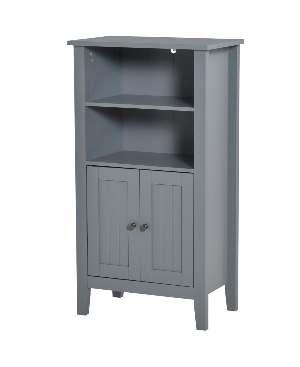 2 Tier Shelf Hidden Storage Bathroom Floor Cabinet - Grey
