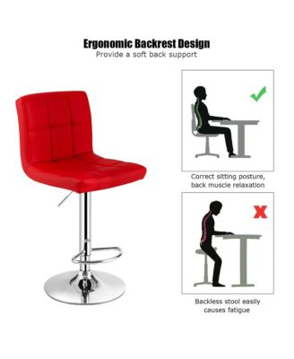 Set of 4 PU Leather Bar Stool Swivel Bar Chair w/ Adjustable Height