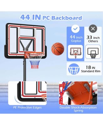 7.4-10 FT Basketball Hoop Outdoor System with 44 Inch Shatterproof PC Backboard