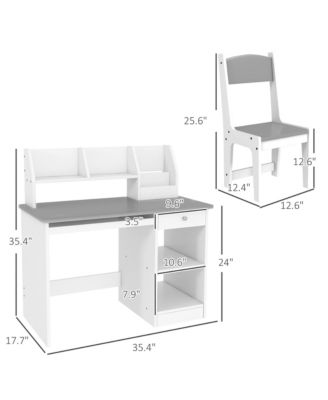 Kids Desk and Chair Set for 5-8 Year Old with Storage,