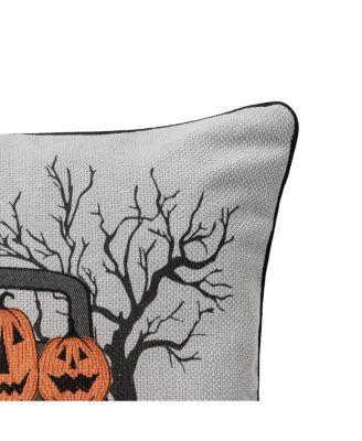 Halloween Pickup Truck Accent Throw Pillow, 18&amp;#x22; x 18&amp;#x22; With Light-Up LED