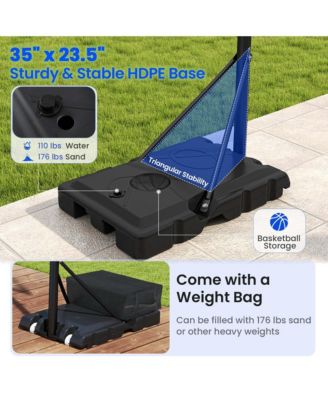 Basketball Hoop Outdoor System with 45 Inch Shatterproof PC Backboard Wheels