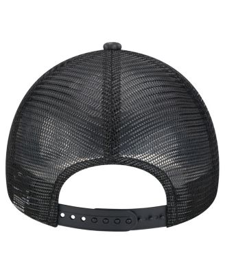 Men's Black New York Giants Midnight Ink Tonal Text A-Frame Trucker 9FORTY Adjustable Hat