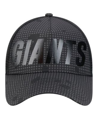 Men's Black New York Giants Midnight Ink Tonal Text A-Frame Trucker 9FORTY Adjustable Hat
