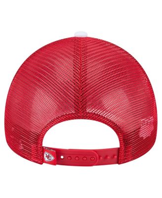 Men's White/Red Kansas City Chiefs Sport Night Color Block 9FORTY A-Frame Trucker Adjustable Hat