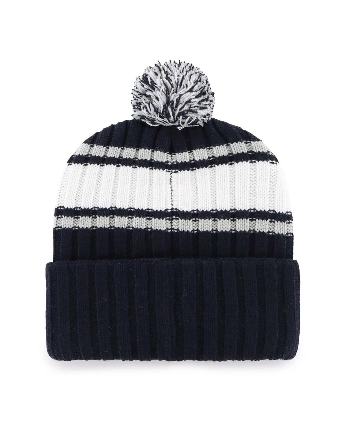 47 Brand Men's Navy New York Yankees Plateau Cuffed Knit Hat With Pom In Navy