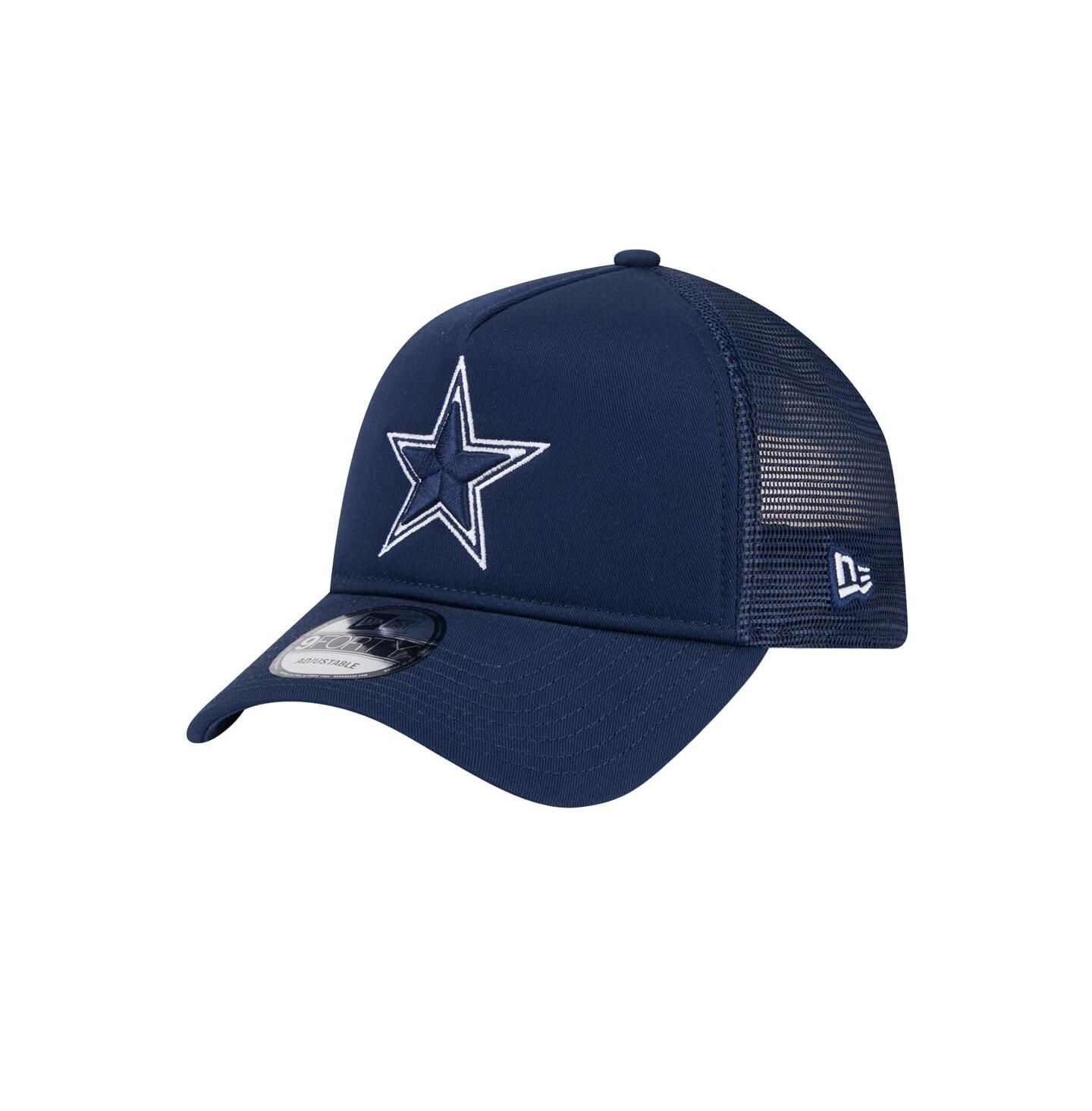 Мужская кепка New Era Navy Dallas Cowboys Main A-Frame Trucker 9FORTY Adjustable Hat — фото 1