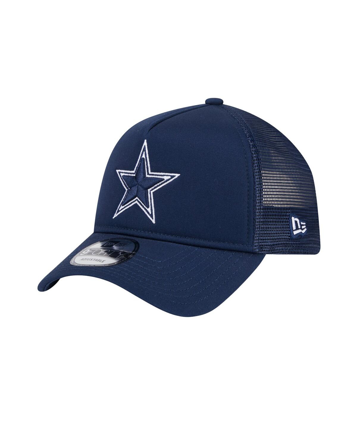 NEW ERA MEN'S NAVY DALLAS COWBOYS MAIN A-FRAME TRUCKER 9FORTY ADJUSTABLE HAT 