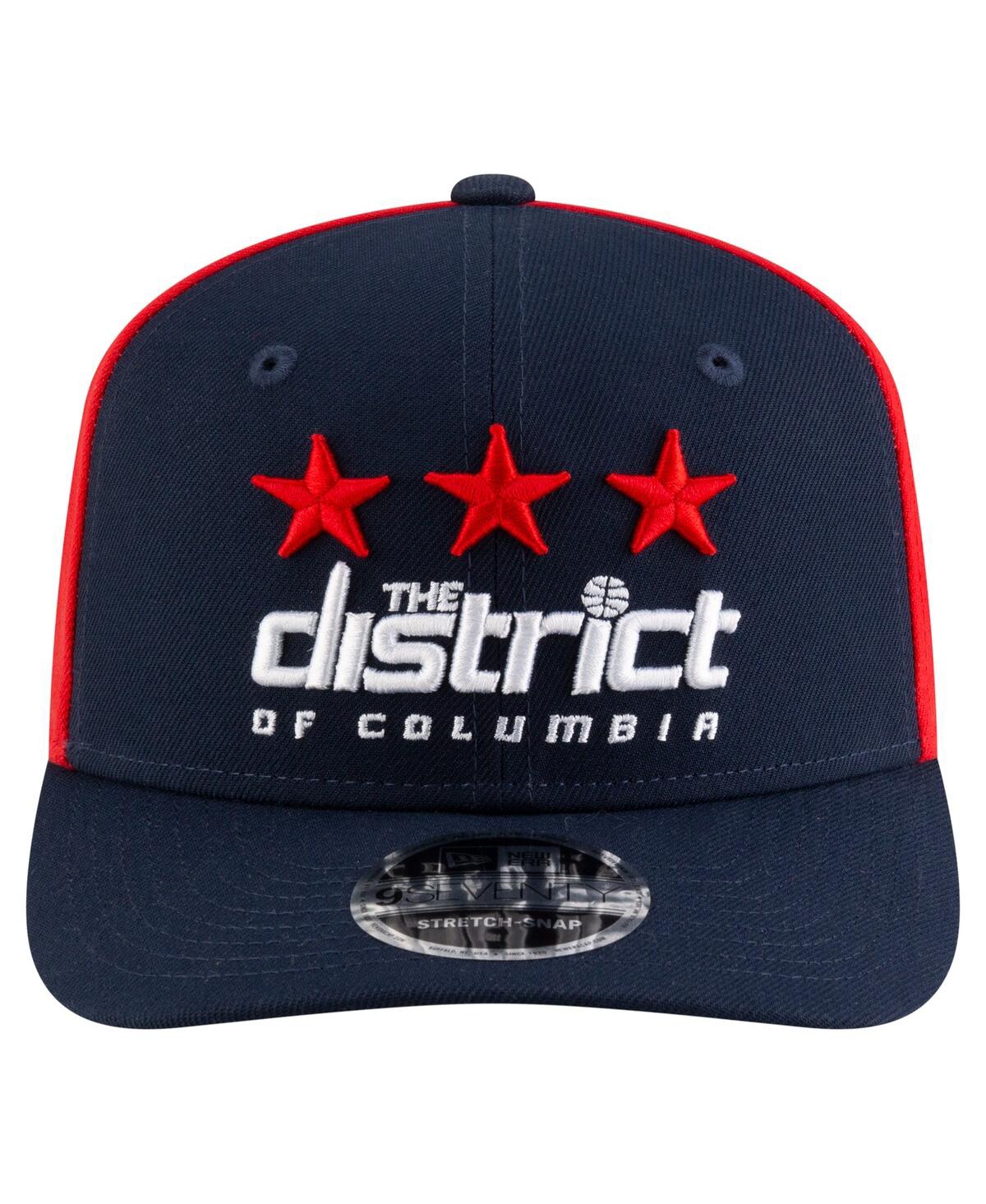 NEW ERA MEN'S NAVY/RED WASHINGTON WIZARDS STATEMENT EDITION JERSEY HOOK 9SEVENTY STRETCH-SNAP HAT 