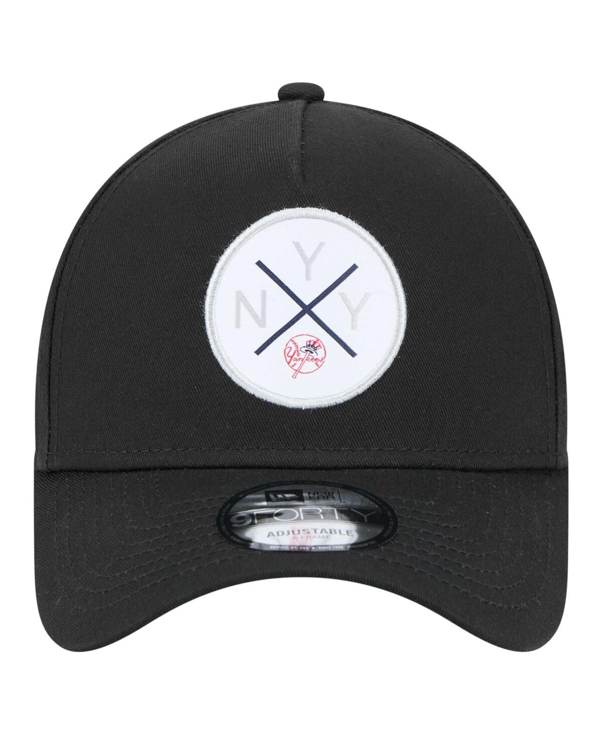 New Era Men's Black New York Yankees 9forty A-frame Adjustable Hat In Black