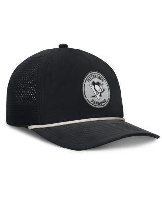 Men's Black Pittsburgh Penguins Front Office Performance A-Frame Adjustable Hat