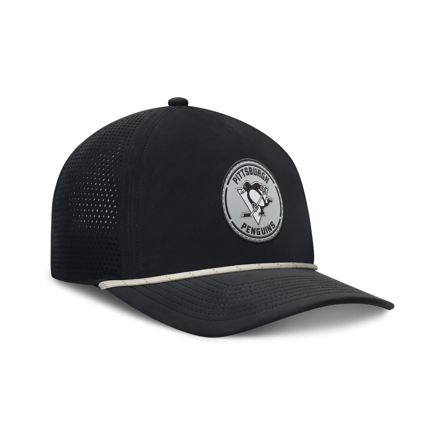 Мужская кепка Fanatics Black Pittsburgh Penguins Front Office Performance A-Frame Adjustable Hat — фото 3