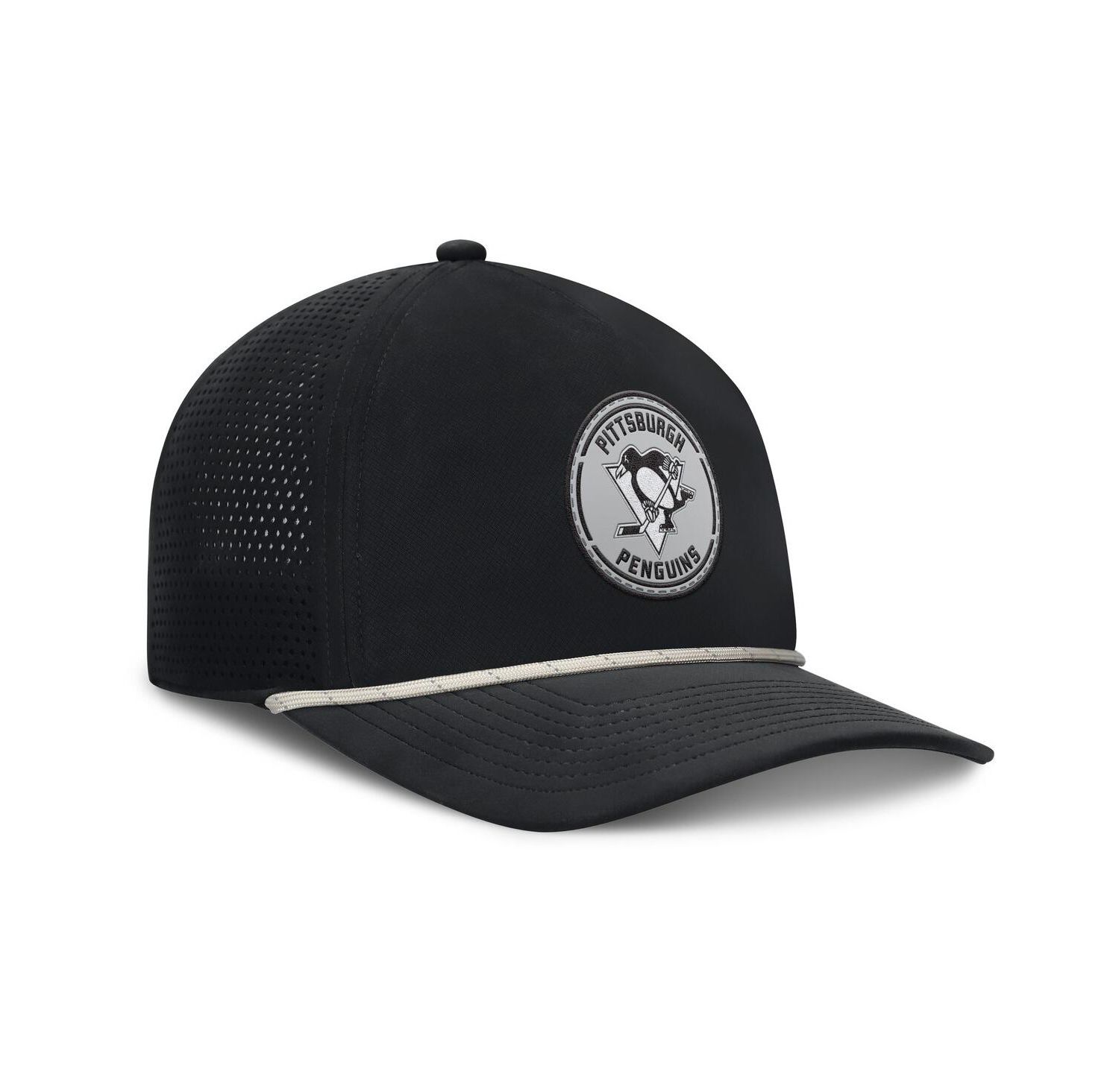 Men's Black Pittsburgh Penguins Front Office Performance A-Frame Adjustable Hat