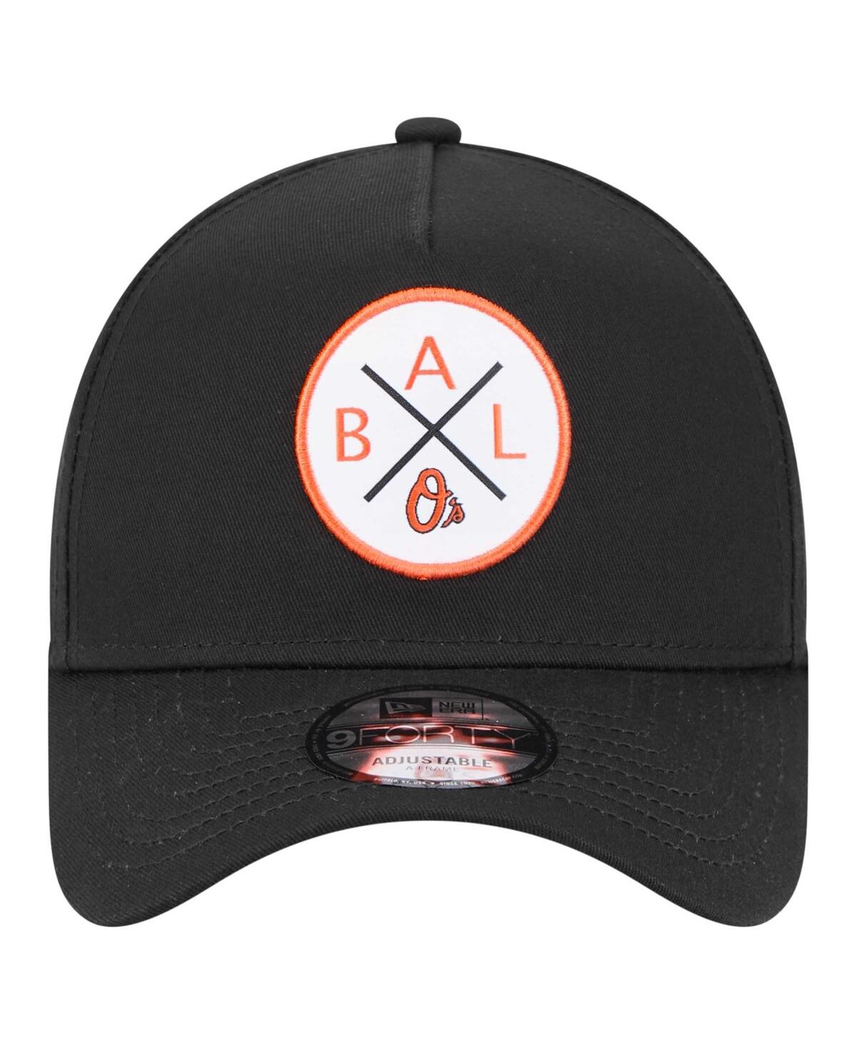 New Era Men's Black Baltimore Orioles 9forty A-frame Adjustable Hat In Black