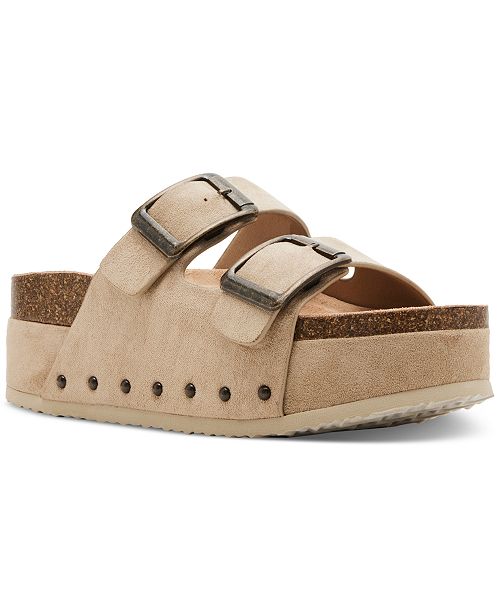 alfani Madden Girl Babes Double-Strap Flatform Footbed Sandals Women's Fashion Shoes & Accessories