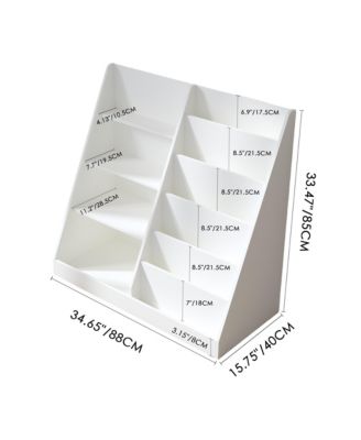 Kids Bookshelf and Toy Storage Organizer, Multifunctional 4 Tier Wooden Kids Book Shelf with Bookcase Display Stand in Kids Room