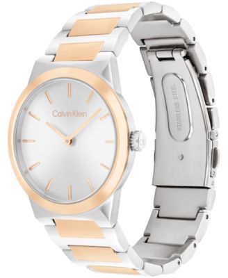 Women's CK Linear Elegance Two-Tone Stainless Steel Bracelet Watch, 36mm