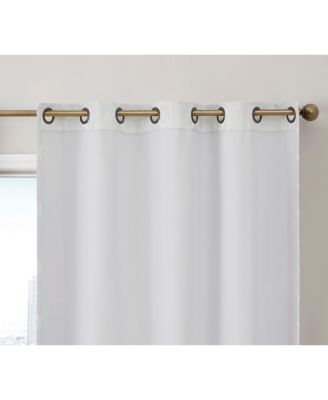 Versailles Lattice Flocked 100% Complete Blackout Thermal Insulated Window Curtain Grommet Panels, Energy Savings & Soundproof, For Living Room & Bedroom - Set of 2