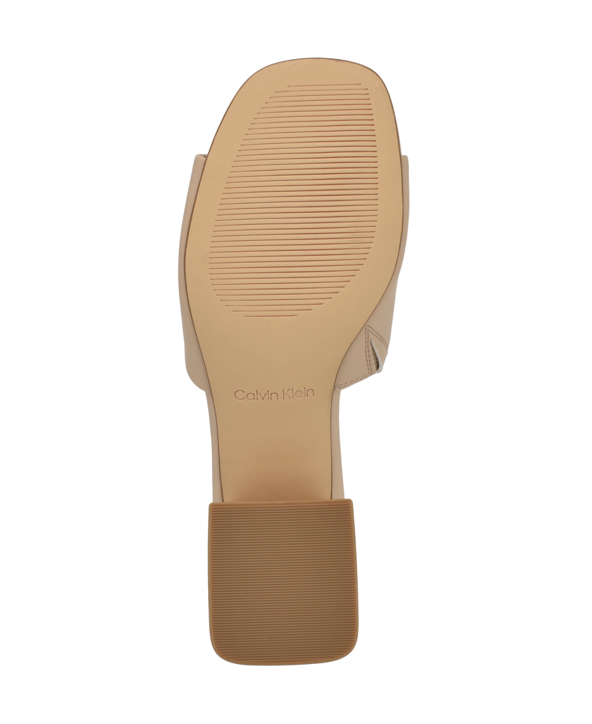 Calvin Klein Women's Rowena Block Heel Slip-on Sandals In Light Natural