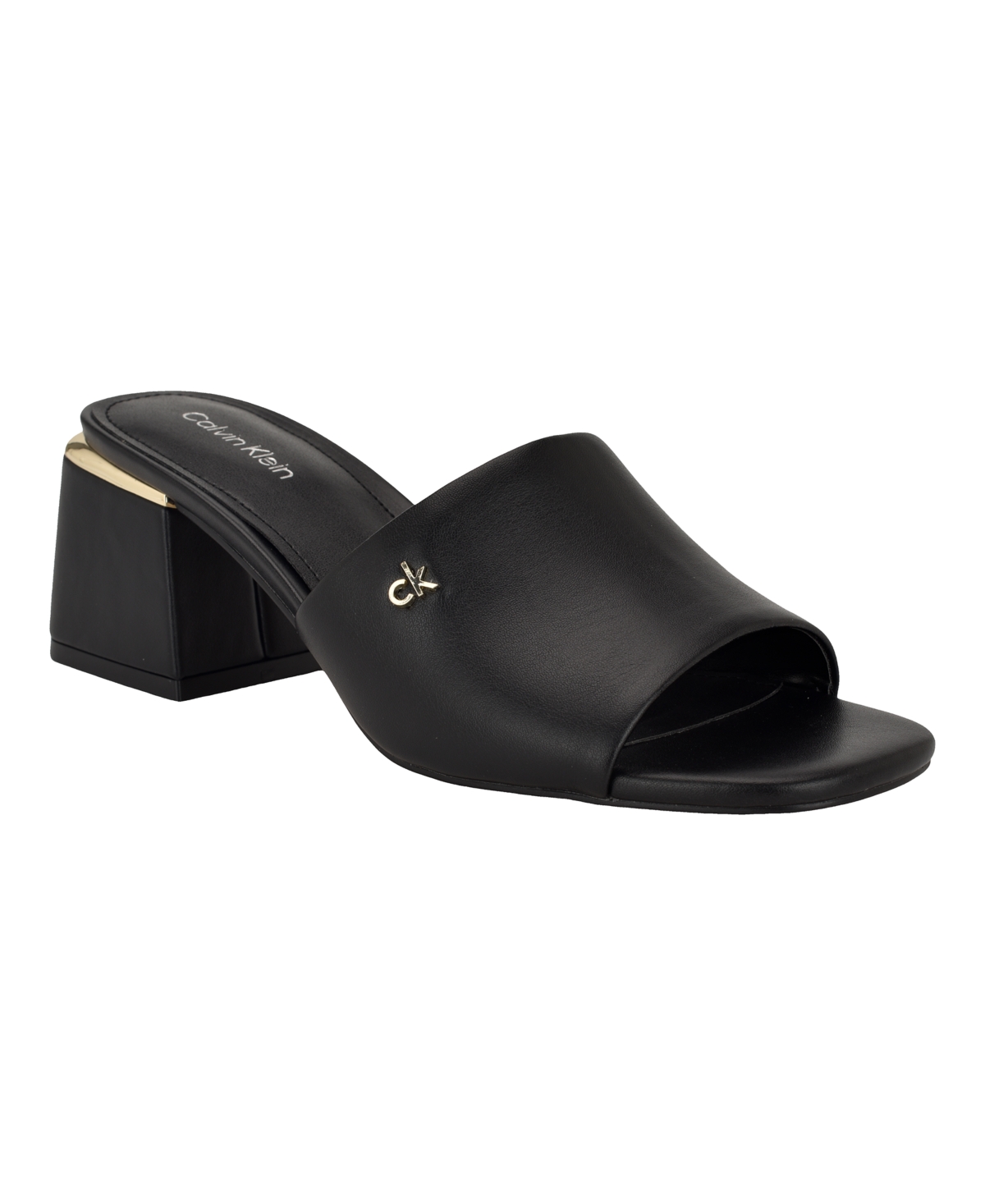 Calvin Klein Rowena Block Heel Sandal In Black