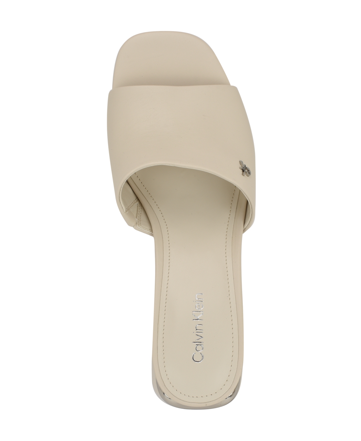 Calvin Klein Rowena Block Heel Sandal In Ivory