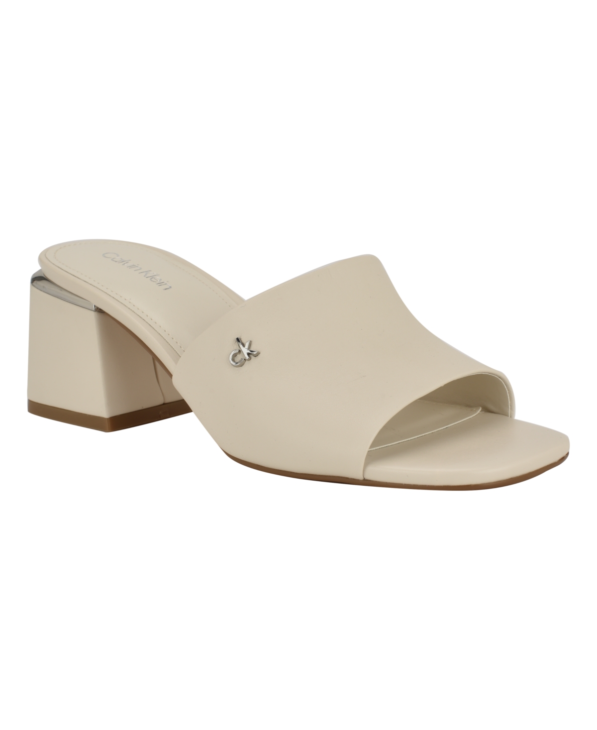 Calvin Klein Rowena Block Heel Sandal In Ivory