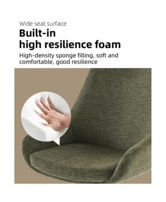 Swivel Dining Chairs Set of 2, Mid Century Modern Dining Room Chairs with Metal Frame, Linen Upholstered Back Side Chair