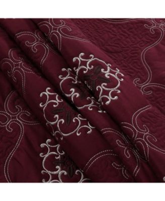 3 Piece Quilted Embroidery Quilts Bedspreads Set Emma Queen