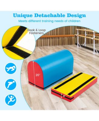 Mailbox Tumbling Mat Gymnastics Vaulting Box with Detachable Mat and Carrying Handle