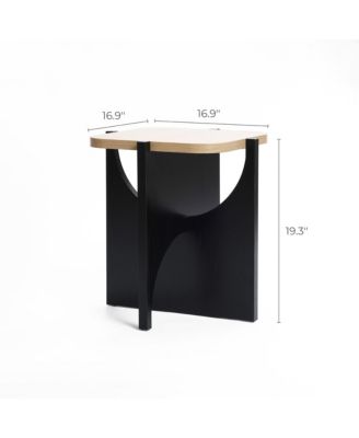 Modern Black and Brown Square Side and End Table