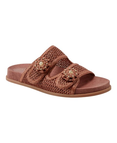 Женские сандалии Marc Fisher LTD Valena Woven Double Strap Flat, цвет: Коричневый