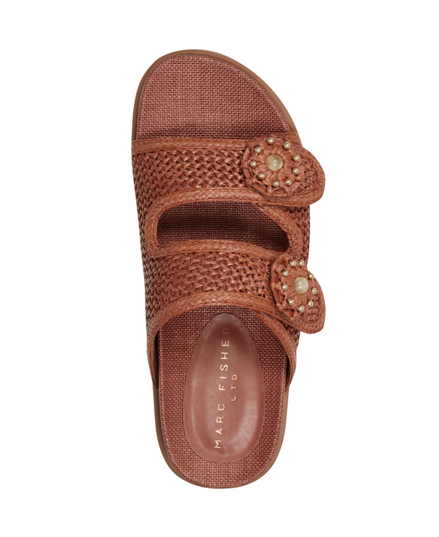 Женские сандалии Marc Fisher LTD Valena Woven Double Strap Flat, цвет: Коричневый — фото 4