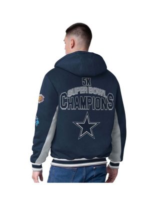Men's Navy Dallas Cowboys No Huddle Commemorative Full-Zip Hoodie Jacket