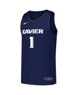Men's 1 Navy Xavier Musketeers Replica Basketball Jersey