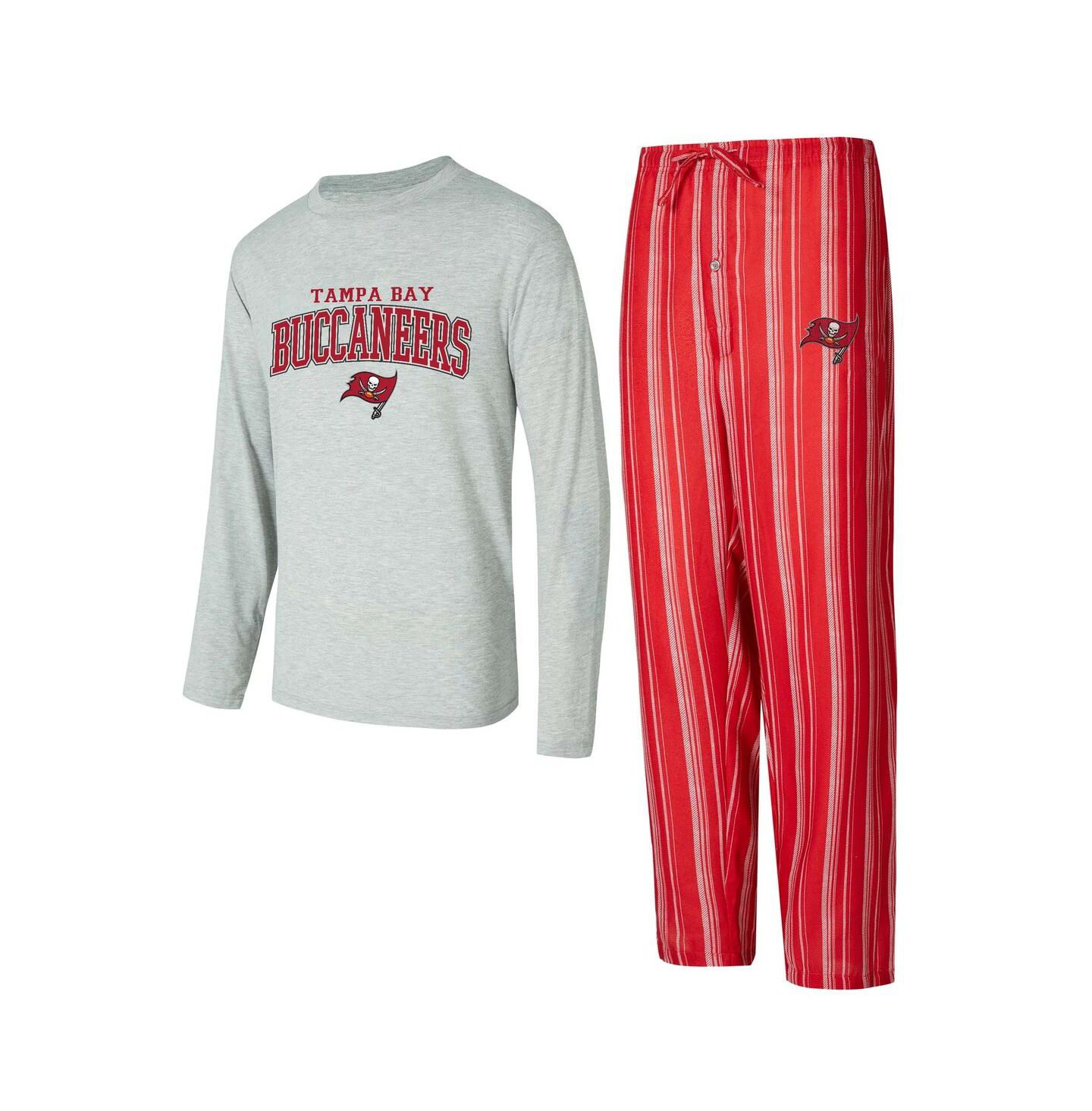 Мужские пижамы Concepts Sport Tampa Bay Buccaneers Petition Long Sleeve T-Shirt Pants Sleep Set — фото 1